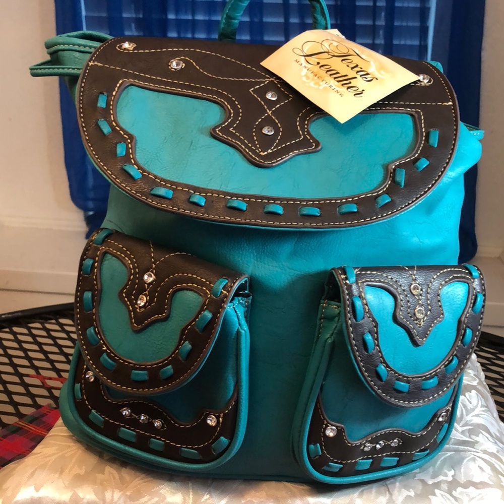 Texas Leather vintage back pack purse